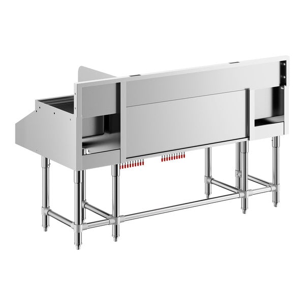 Regency Spec Line 60" Stainless Steel Combination Cocktail Station with Liquor Display Rack and Cold Plate