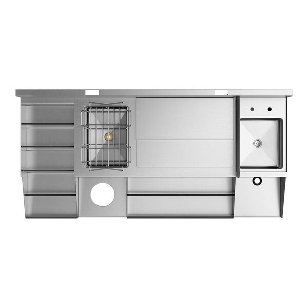 Regency Spec Line 60" Stainless Steel Combination Cocktail Station with Liquor Display Rack and Cold Plate