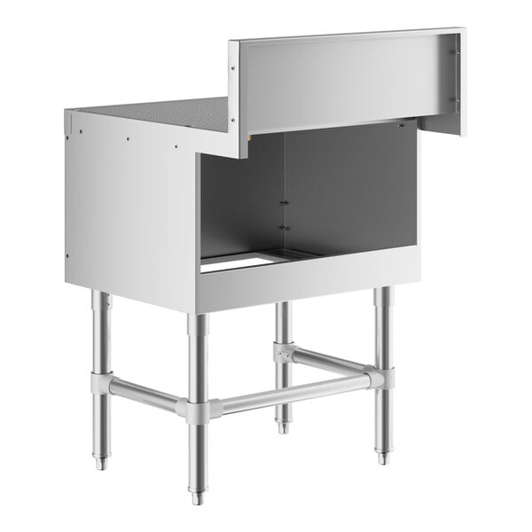 A Regency stainless steel rectangular underbar drainboard.
