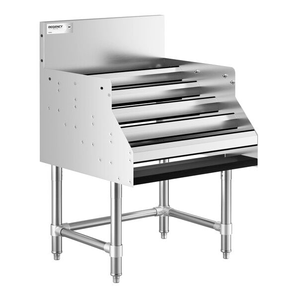 Regency Spec Line 24" Five-Tiered Stainless Steel Liquor Display Rack - 24" Deep