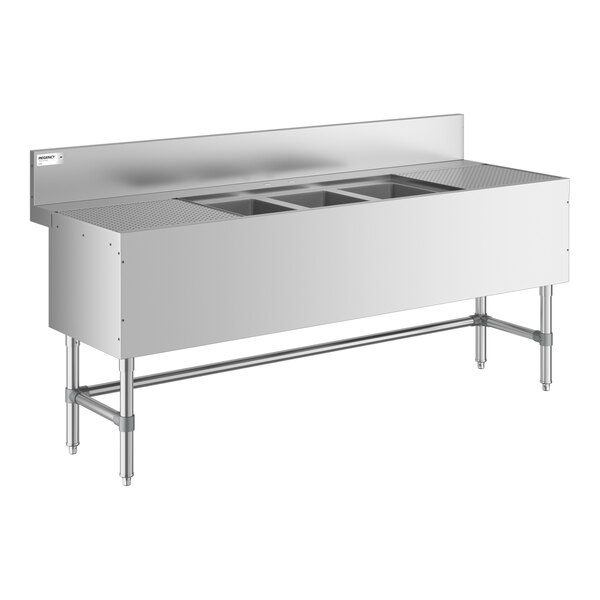 Regency Spec Line 72" x 24" Three Bowl Underbar Sink with Two 18" Drainboards