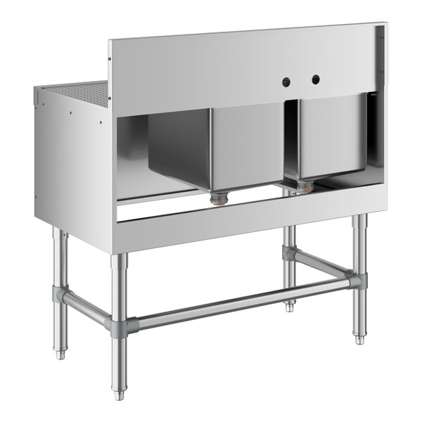 Regency Spec Line 36" x 19" Two Bowl Underbar Sink with 12" Right Drainboard