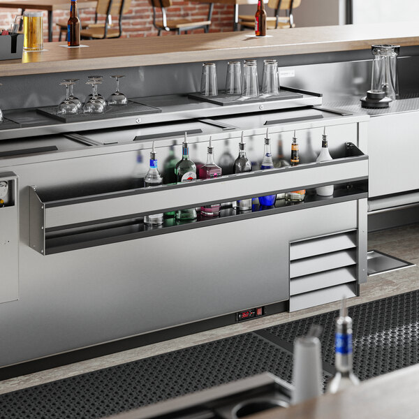 thumbnail image 2 of Regency 42" Stainless Steel Single Tier Commercial Speed Rail – Holds 10 Bottles, Bar Liquor Display 2 of 6
