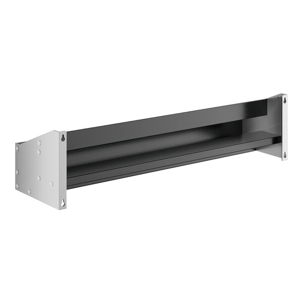 A stainless steel Regency double tier speed rail shelf.