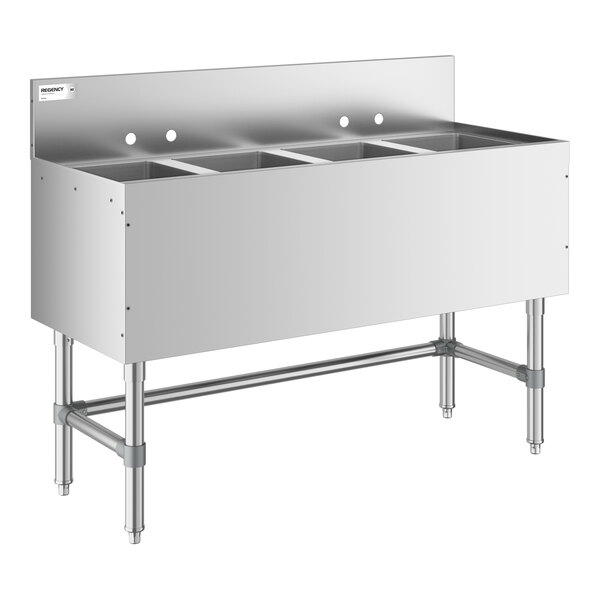 Regency Spec Line 48" x 19" Four Bowl Underbar Sink