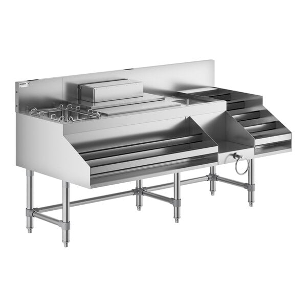 Regency Spec Line 60" Stainless Steel Combination Cocktail Station with Liquor Display Rack