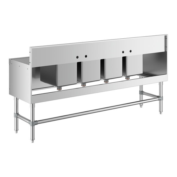 Regency Spec Line 72" x 19" Four Bowl Underbar Sink with Two 12" Drainboards