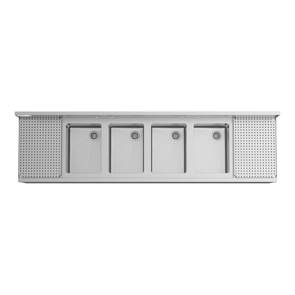 Regency Spec Line 72" x 19" Four Bowl Underbar Sink with Two 12" Drainboards