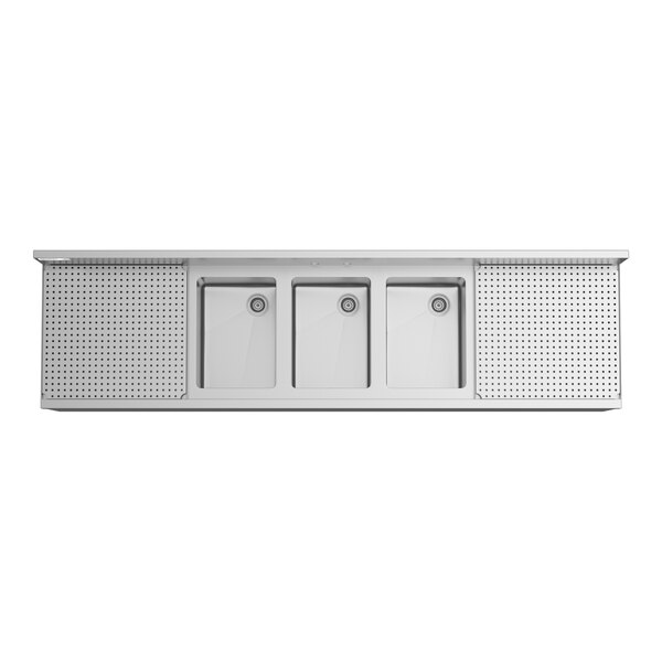 Regency Spec Line 72" x 19" Three Bowl Underbar Sink with Two 18" Drainboards