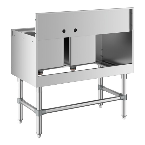 Regency Spec Line 36" x 19" Two Bowl Underbar Sink with 12" Left Drainboard