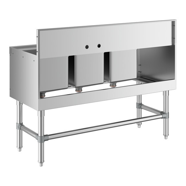 Regency Spec Line 48" x 19" Three Bowl Underbar Sink with 12" Left Drainboard