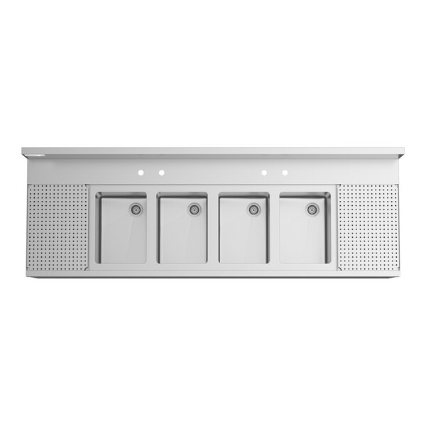 Regency Spec Line 72" x 24" Four Bowl Underbar Sink with Two 12" Drainboards
