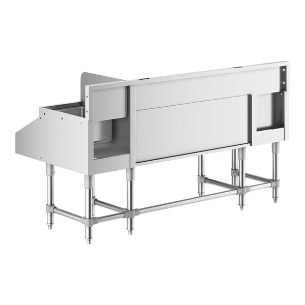A Regency stainless steel combination cocktail station with a drainboard.