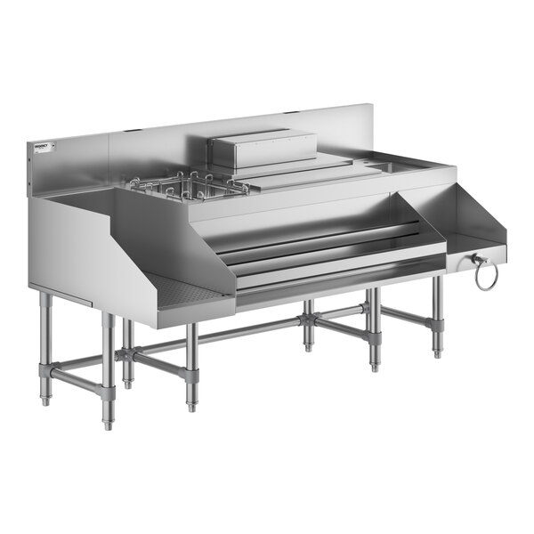 Regency Spec Line 60" Stainless Steel Combination Cocktail Station with Drainboard