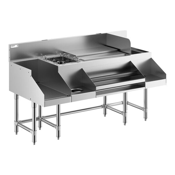 Regency Spec Line 60" Stainless Steel Combination Cocktail Station with Drainboard