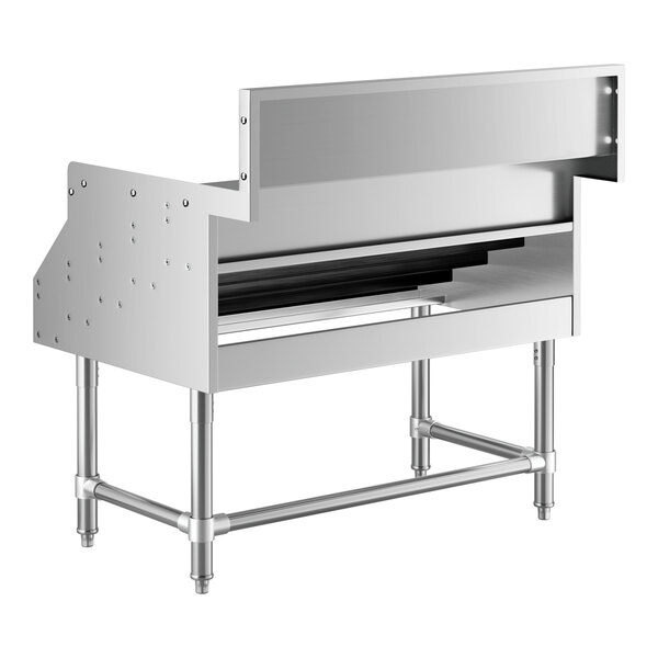 A Regency stainless steel five-tiered liquor display rack.