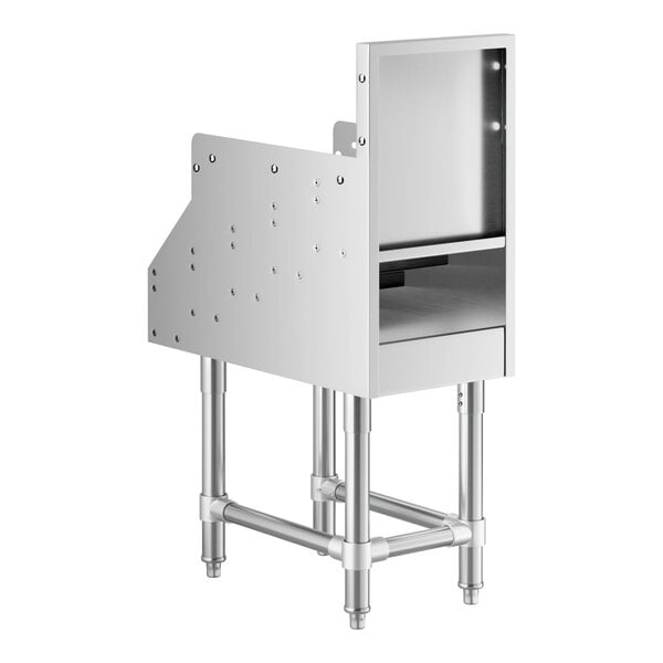 A Regency stainless steel five-tiered liquor display rack.