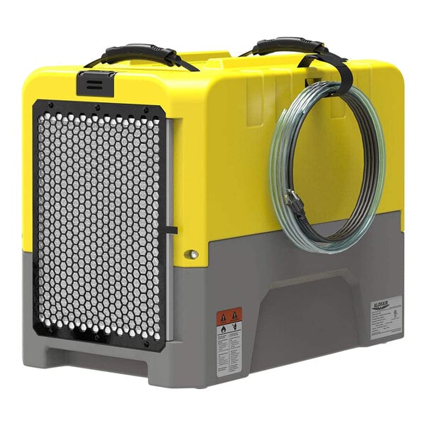 An AlorAir Storm Extreme LGR 85 yellow and grey box with a wire on top.