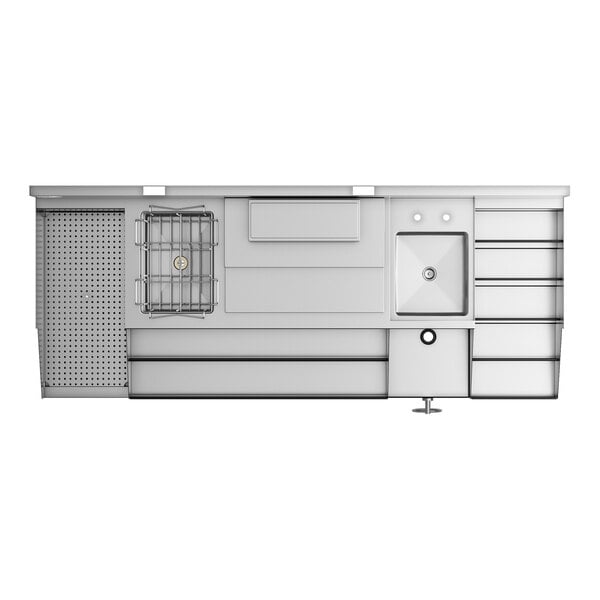 Regency Spec Line 72" Stainless Steel Combination Cocktail Station with Liquor Display Rack and Drainboard
