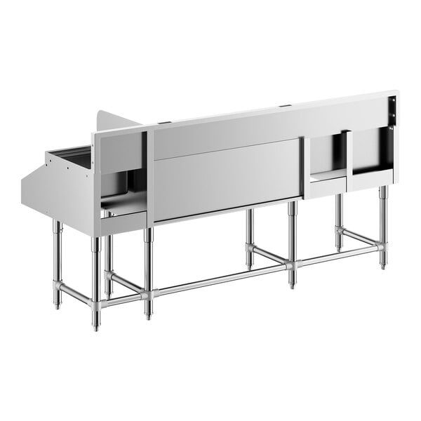 Regency Spec Line 72" Stainless Steel Combination Cocktail Station with Liquor Display Rack and Drainboard