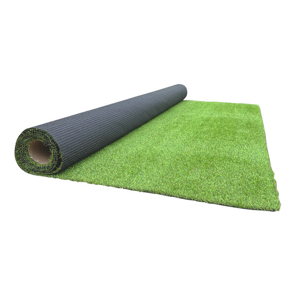 A roll of green synthetic grass.