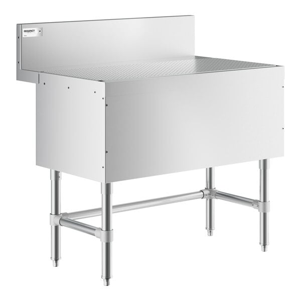 Regency Spec Line 36" x 24" Stainless Steel Underbar Drainboard