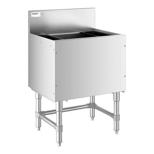 Regency Spec Line 19" x 24" Underbar Ice Bin with 10 Circuit Post-Mix Cold Plate and Bottle Holders - 77 lb.