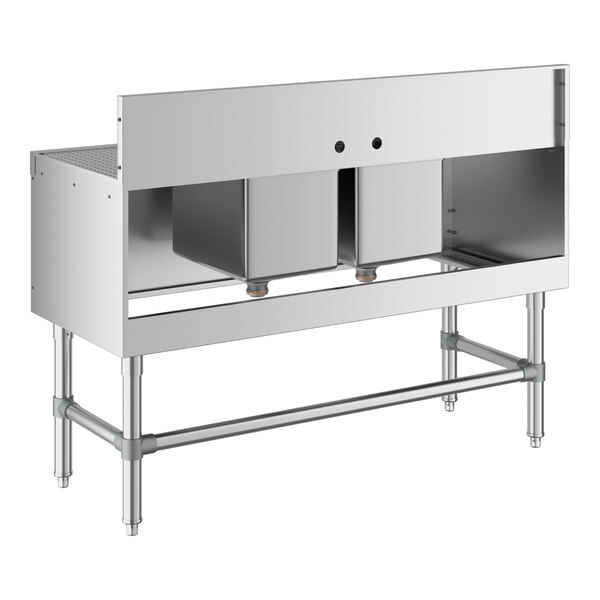 Regency Spec Line 48" x 19" Two Bowl Underbar Sink with Two 12" Drainboards