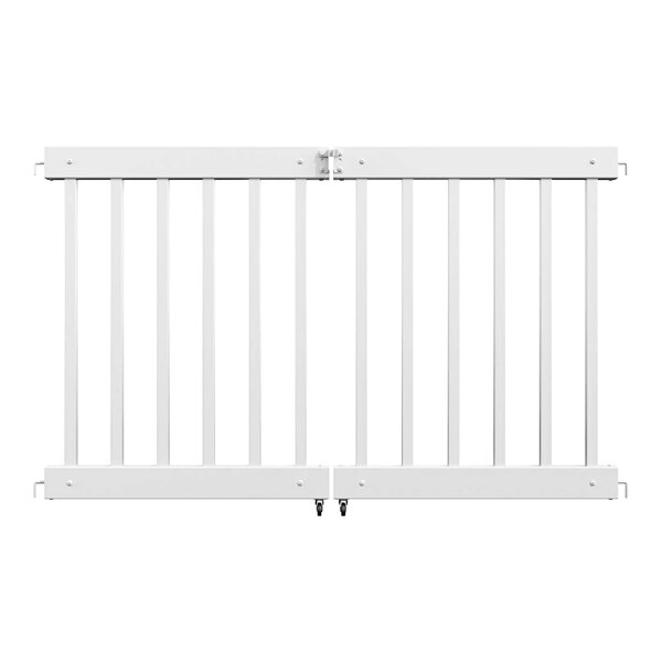A white Mod-Traditional center gate panel with metal bars.