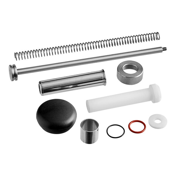 A black metal spring and plunger kit for ServSense condiment pumps.