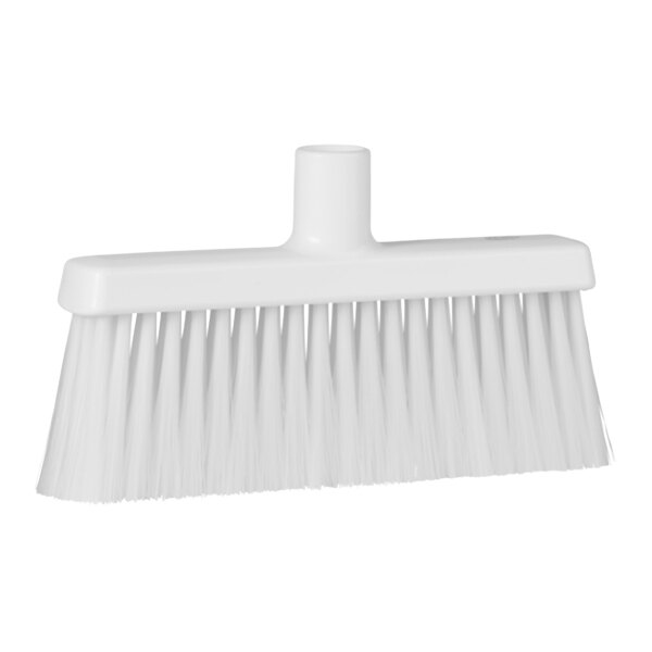 A white cylindrical Vikan lobby broom head with bristles.