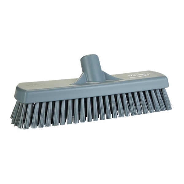 A close-up of a grey Vikan wall/floor scrub brush head.