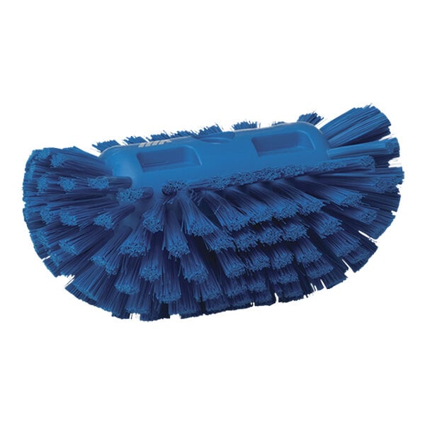 A blue Vikan tank brush head with medium stiff bristles.