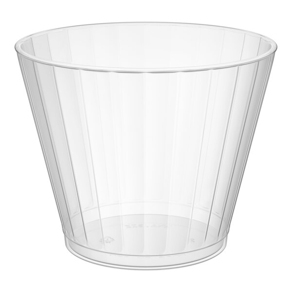 WNA Comet CC9240 Classicware 9 oz. Squat Clear Plastic Fluted Tumbler - 20/Pack