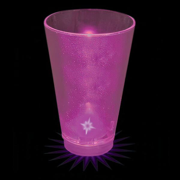 A 3.5 oz. purple plastic shot cup with a purple LED light inside.
