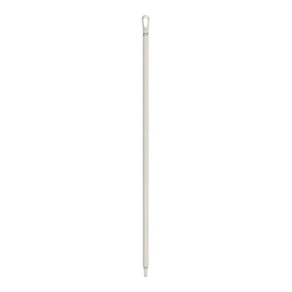 A white plastic stick with a white handle.