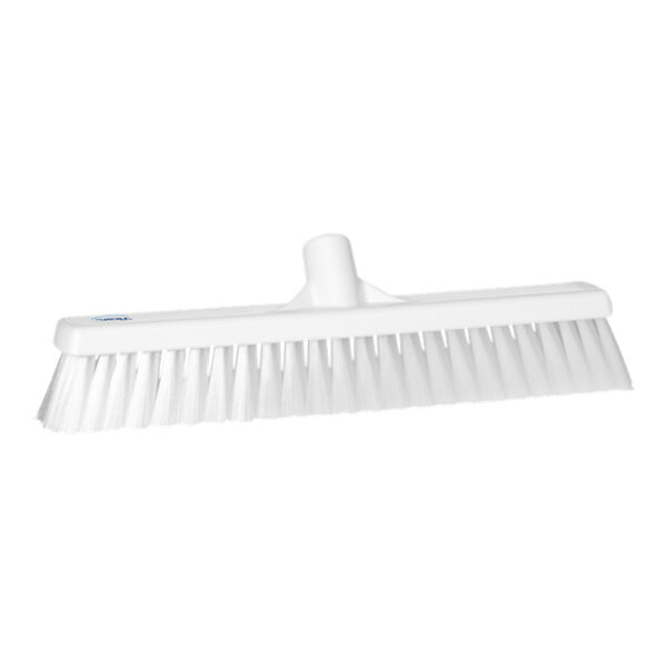 A white Vikan push broom head with flagged bristles.