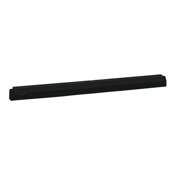 A black rectangular Vikan foam replacement for floor squeegees.