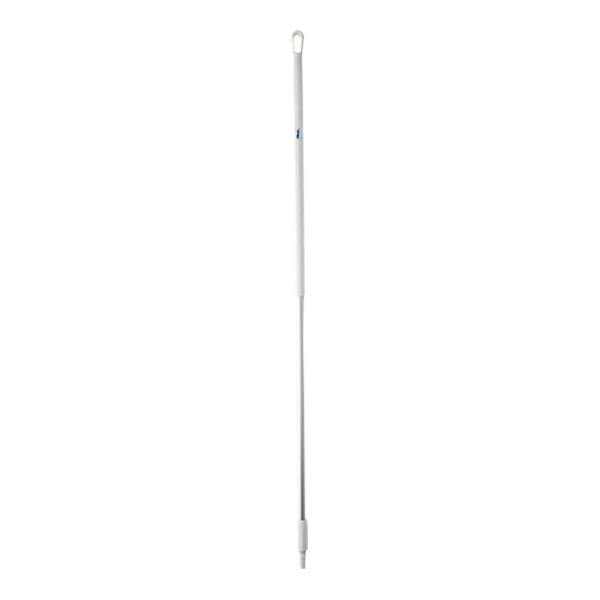 A white aluminum pole with a white handle.