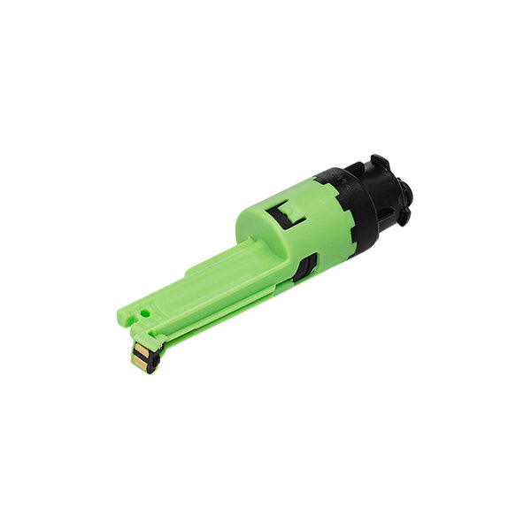 A green and black plastic Sloan Solenoid Valve Caddy Assembly.