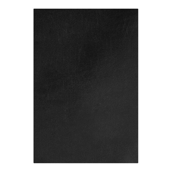 A black rectangular H. Risch, Inc. leather menu cover.