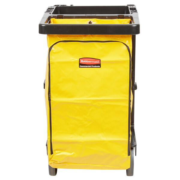 Rubbermaid FG617388BLA Shelf Janitor Cart with Vinyl Zippered Bag