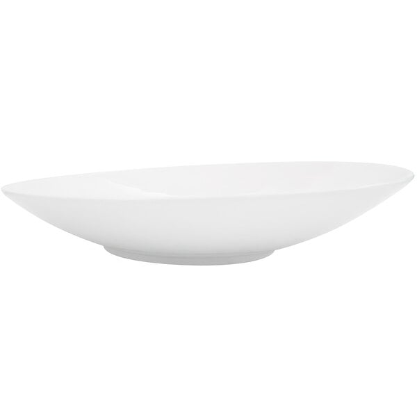 A CAC white porcelain plate on a white background.