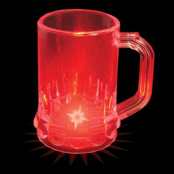 A red plastic mug with a light on it.