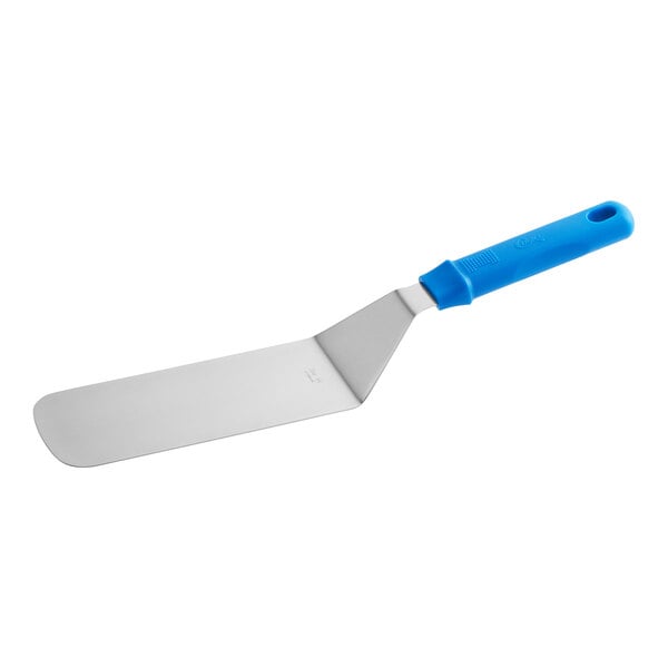 A Choice spatula with a blue handle.