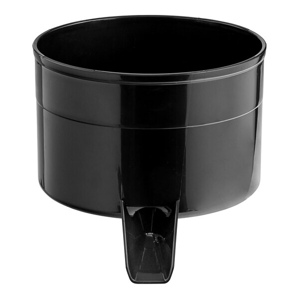 A black plastic bowl assembly with a handle for AvaMix juicer.