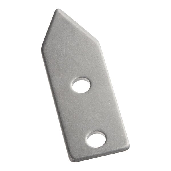 A white metal plate with holes for a Garde heavy-duty can opener knife.