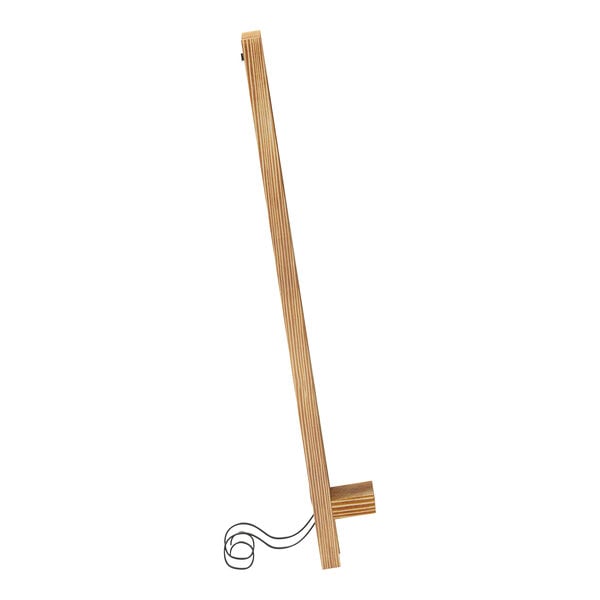 A Flash Furniture wooden chalkboard with metal scrolled legs on a wooden stand.