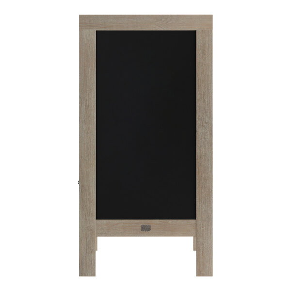 A Flash Furniture wooden A-frame chalkboard with a vintage wood frame.