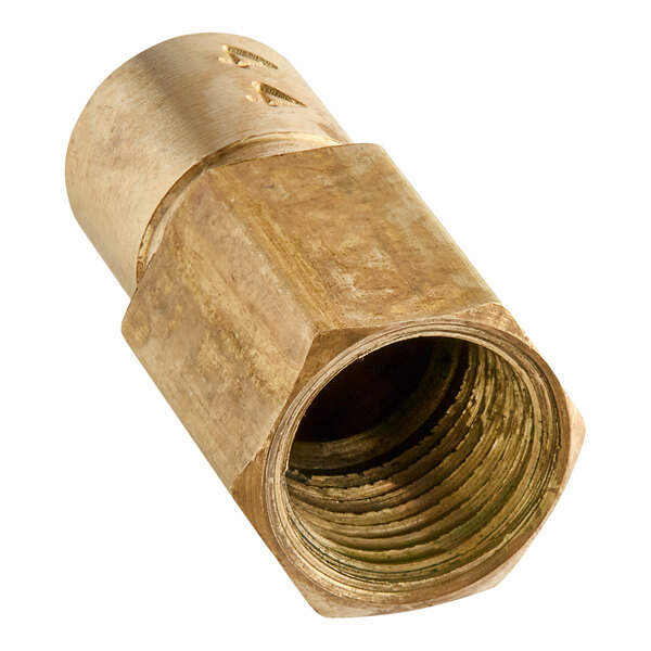 An Avantco #44 natural gas brass orifice.